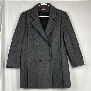 Vintage Union Made Alorna Double Breasted Wool Blend Pea Coat